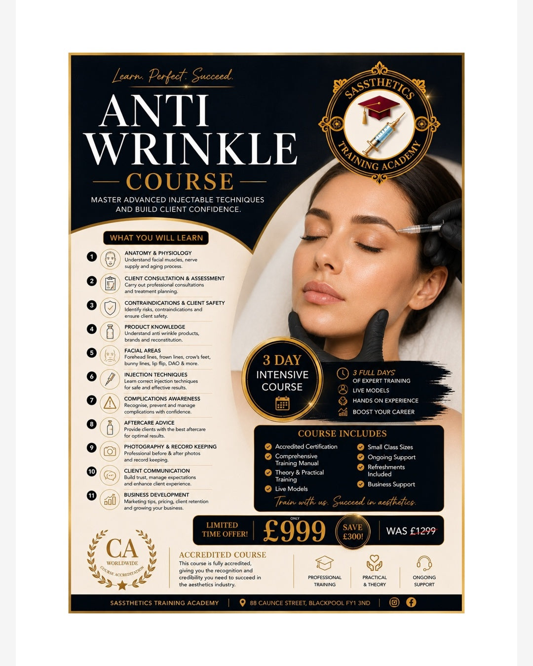 Anti - Wrinkle Training Course Blackpool