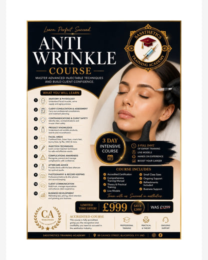 Anti - Wrinkle Training Course Blackpool