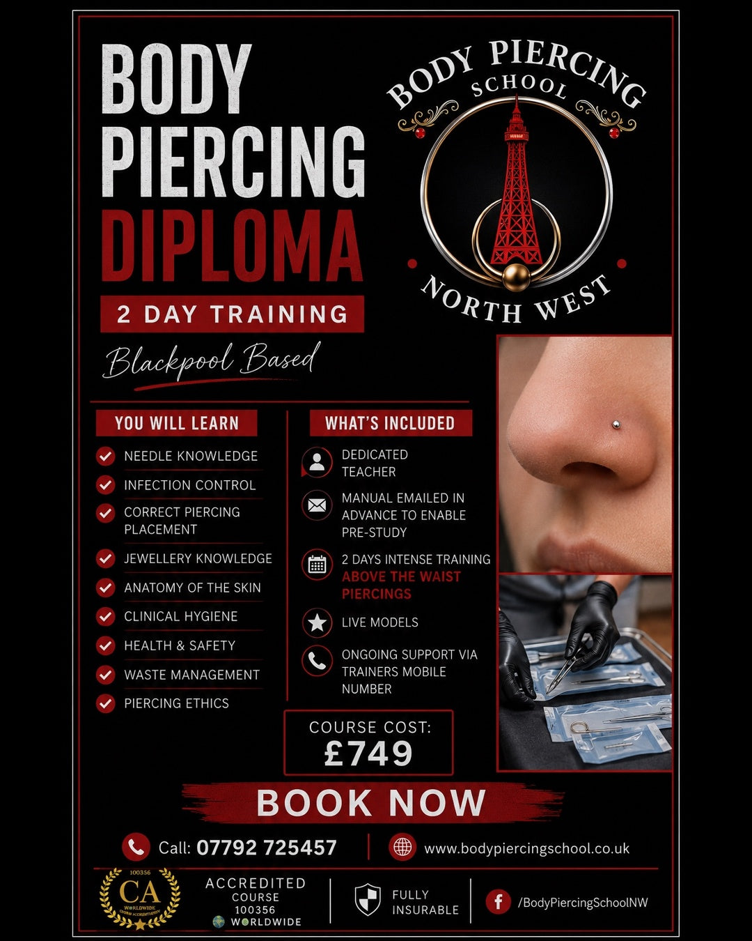 Body Piercing  Training 26th & 27th May 2026