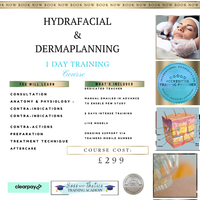 Dermaplaning  and Hydro Facial  Training Course £299 -Friday 10th January 2025. Pay 50% at time of booking, and the remainder on your training day.