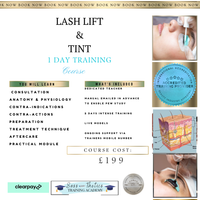 Lash lift & tint Training Course  WEDNESDAY 15th  January 2025  pay £99 today, the remainder on the day of your course