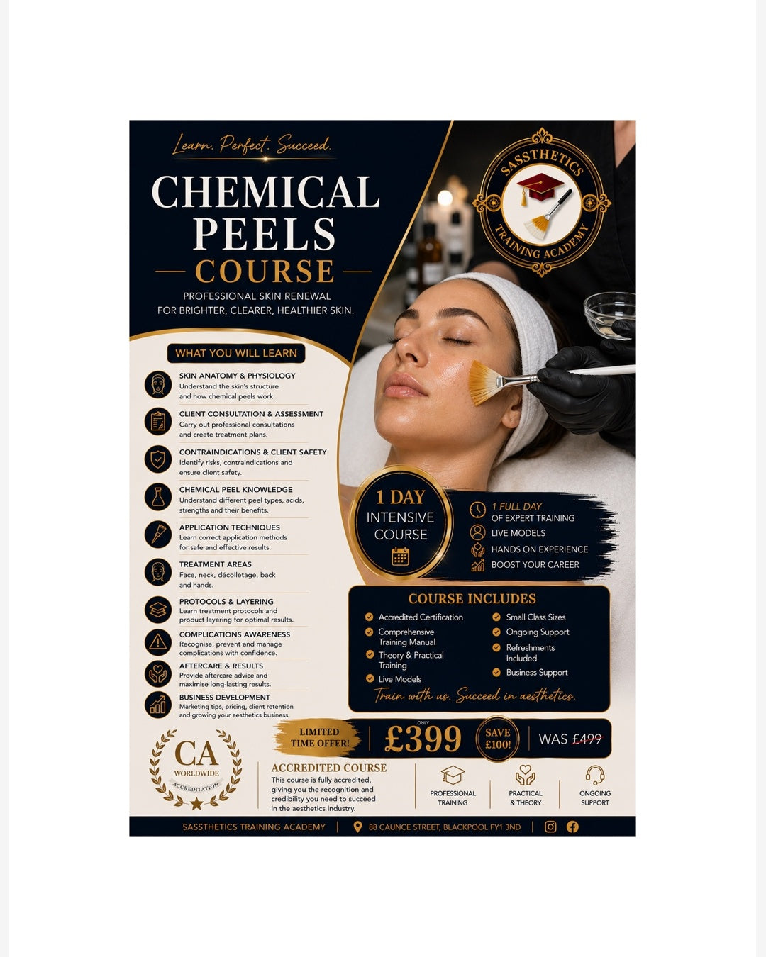 Chemical Peel Training Course 14th May  2026. Pay just 50% today .