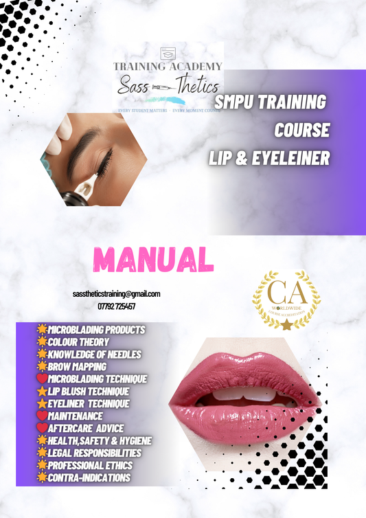 SMPU LIPS  & EYELINER Manual 🌟Fully Accredited🌟-63 Pages -includes everything you need .