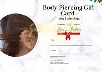 Gift Voucher any 2  BODY PIERCINGS💋RRP £50