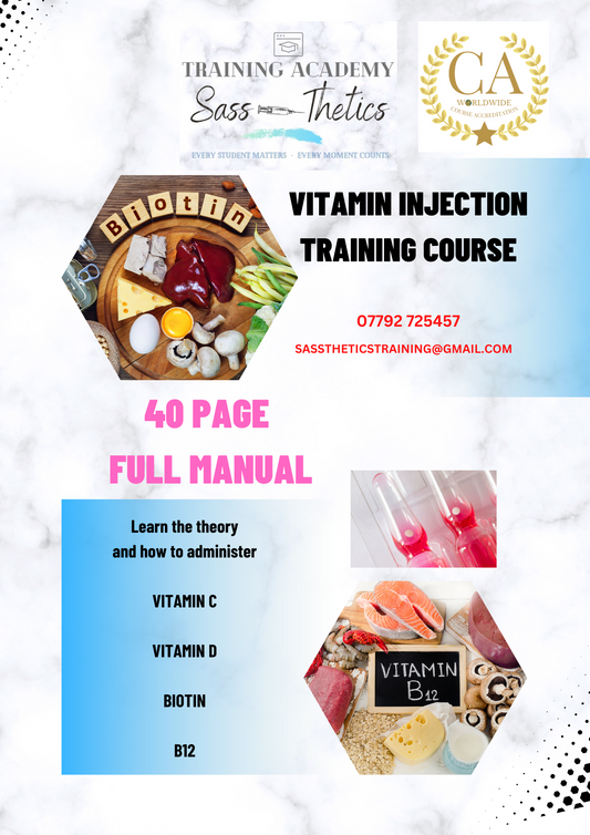 Vitamin Injection Training Manual  🌟Fully Accredited🌟40 Pages -includes everything you need .