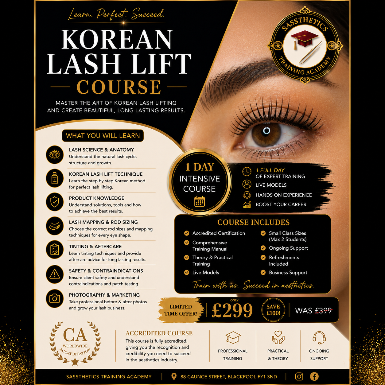 Korean Lash Lift Training Course Blackpool