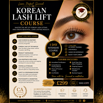Korean Lash Lift Training Course Blackpool