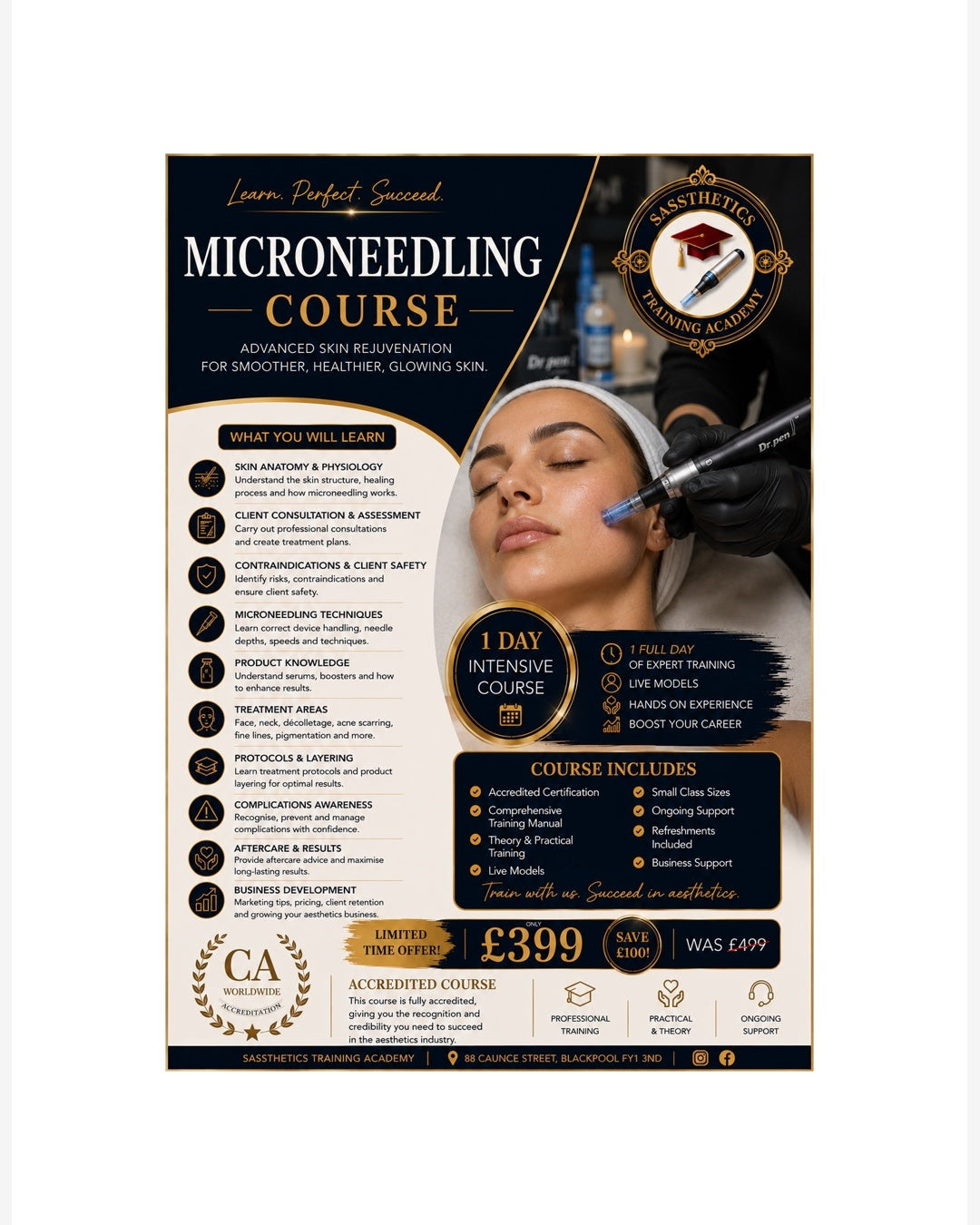 Microneedling  Training Course. 8th May  2026 . Pay just  50%today.