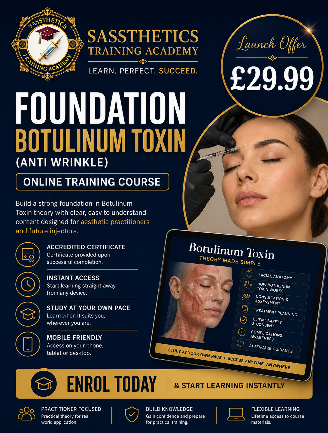 FOUNDATION BOTULINUM TOXIN (ANTI WRINKLE) ONLINE TRAINING COURSE