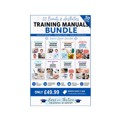 50 Beauty & Aesthetics Training Manuals Bundle + Teaching Plans | Instant Download