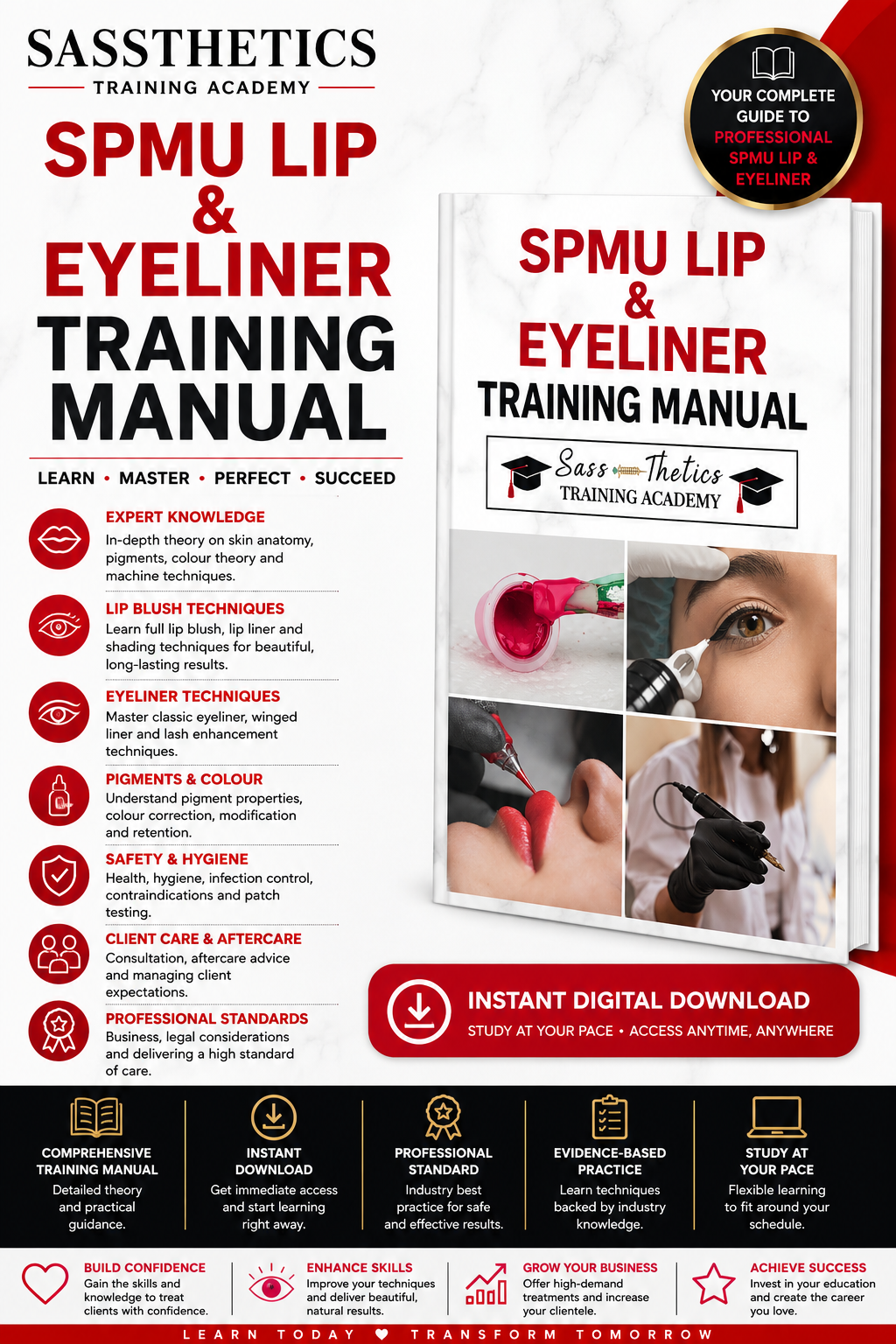 SPMU Lip & Eyeliner Training Manual & Teaching Plan | Permanent Makeup PDF | Sassthetics