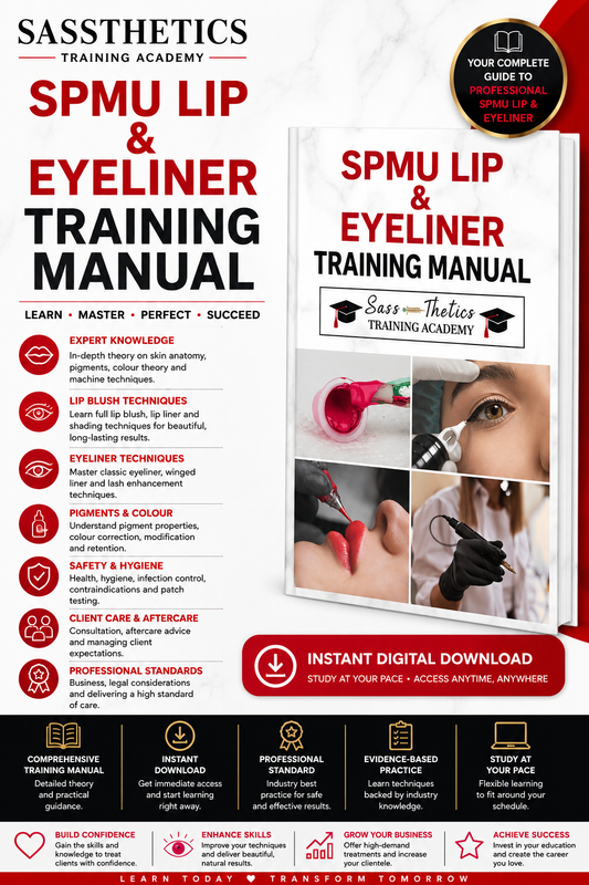 SPMU Lip & Eyeliner Training Manual & Teaching Plan | Permanent Makeup PDF | Sassthetics