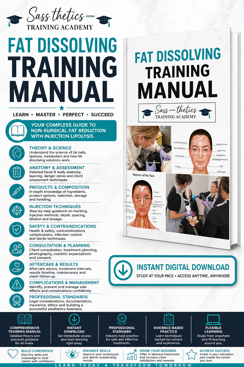 IMMEDIATE DOWNLOAD.-Fat Dissolving Manual & APPROVED TEACHING PLAN