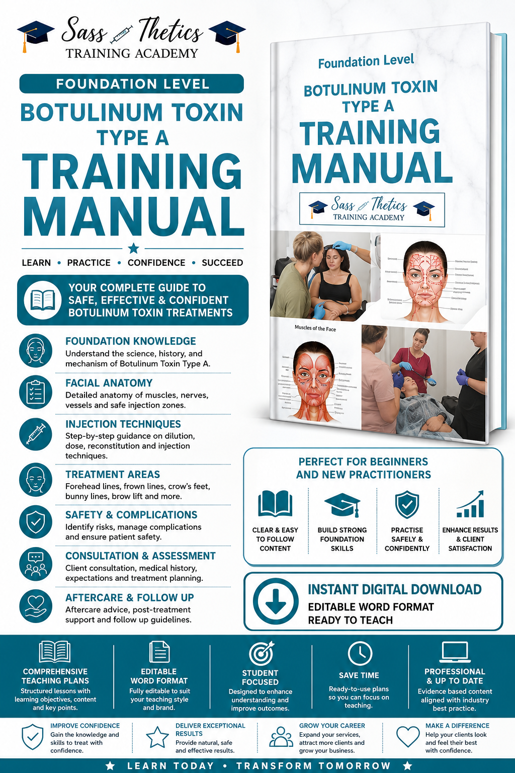 IMMEDIATE DOWNLOAD -Advanced Dermal Fillers Manual & TEACHING PLAN