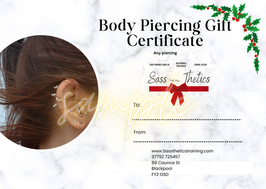 Gift Voucher  any 2 BODY PIERCINGs💋RRP £36